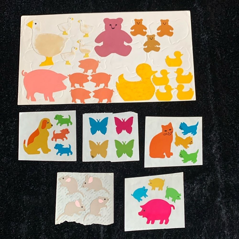 Vintage Mrs Grossmans Hambly Mylar Animal Sticker Lot 1970s 80s
